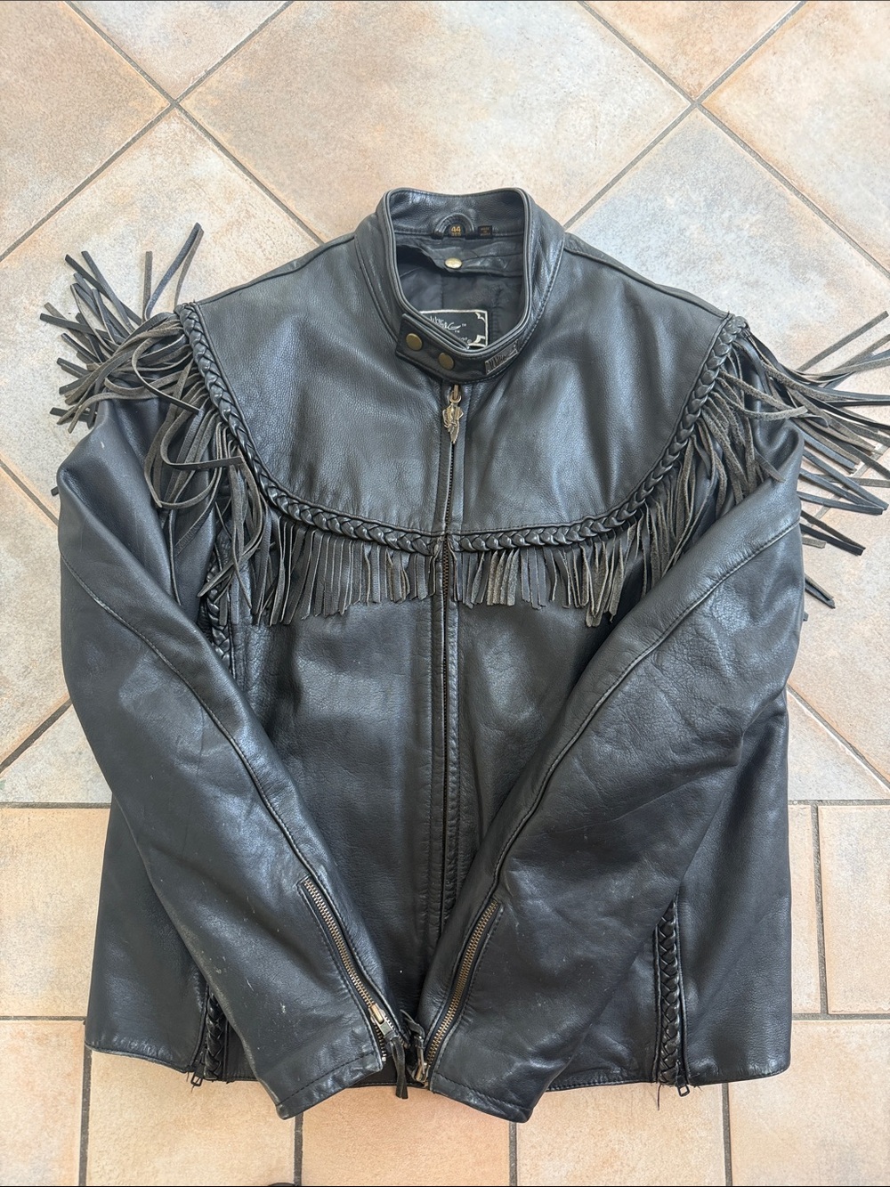 Black Leather Fringe Jacket - Men’s jacket